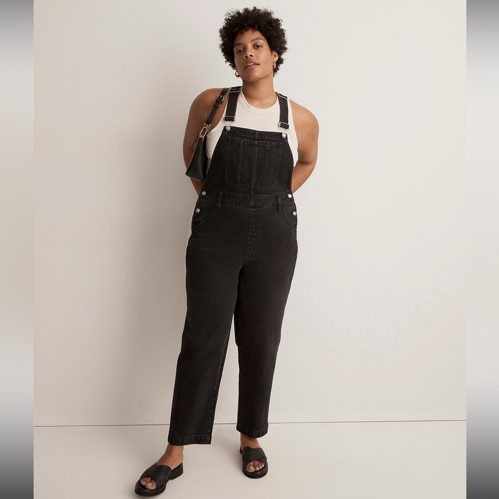 Madewell Straight Leg Black Overalls